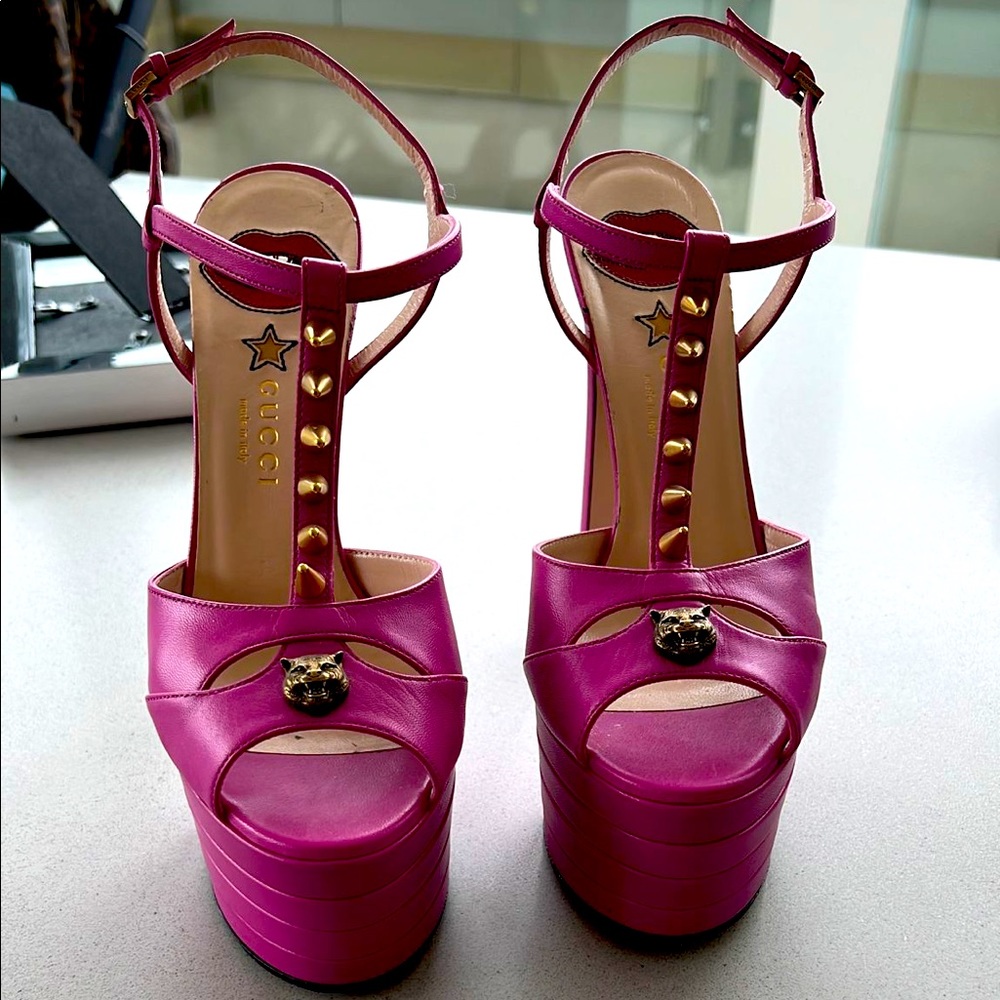 Gucci Pink Heels Sandals